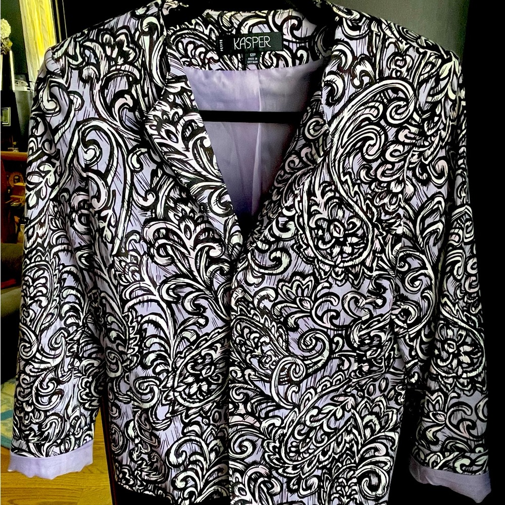 Kasper black and lilac jacket.